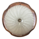 Old Bubble Glass Ceiling Light + Vintage Wood Contour #A705