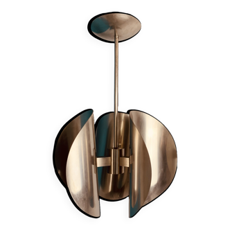 Lustre space age en chrome - 3 feux
