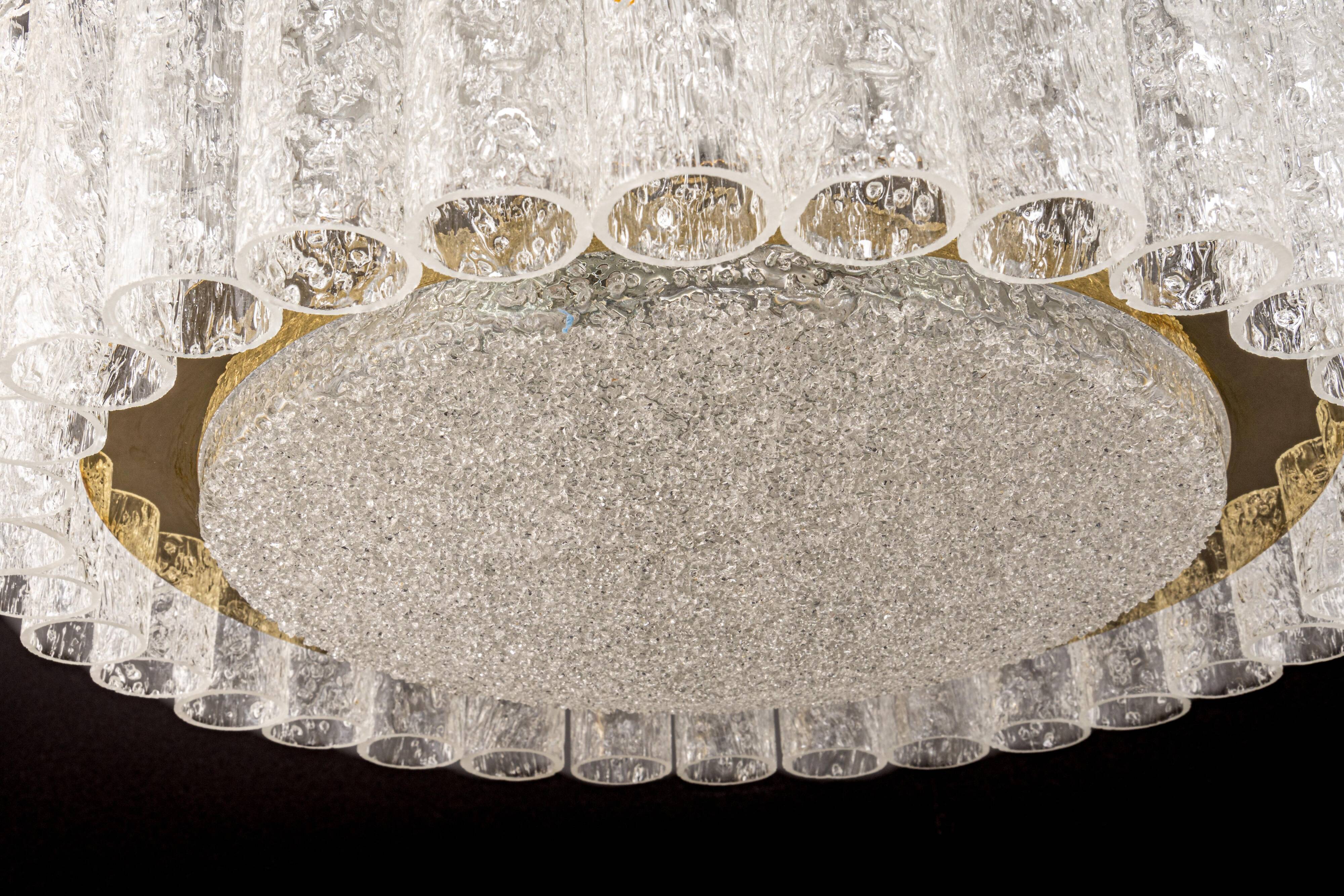 Superb glass tube ceiling light from Murano by Doria, Germany, 1960s.