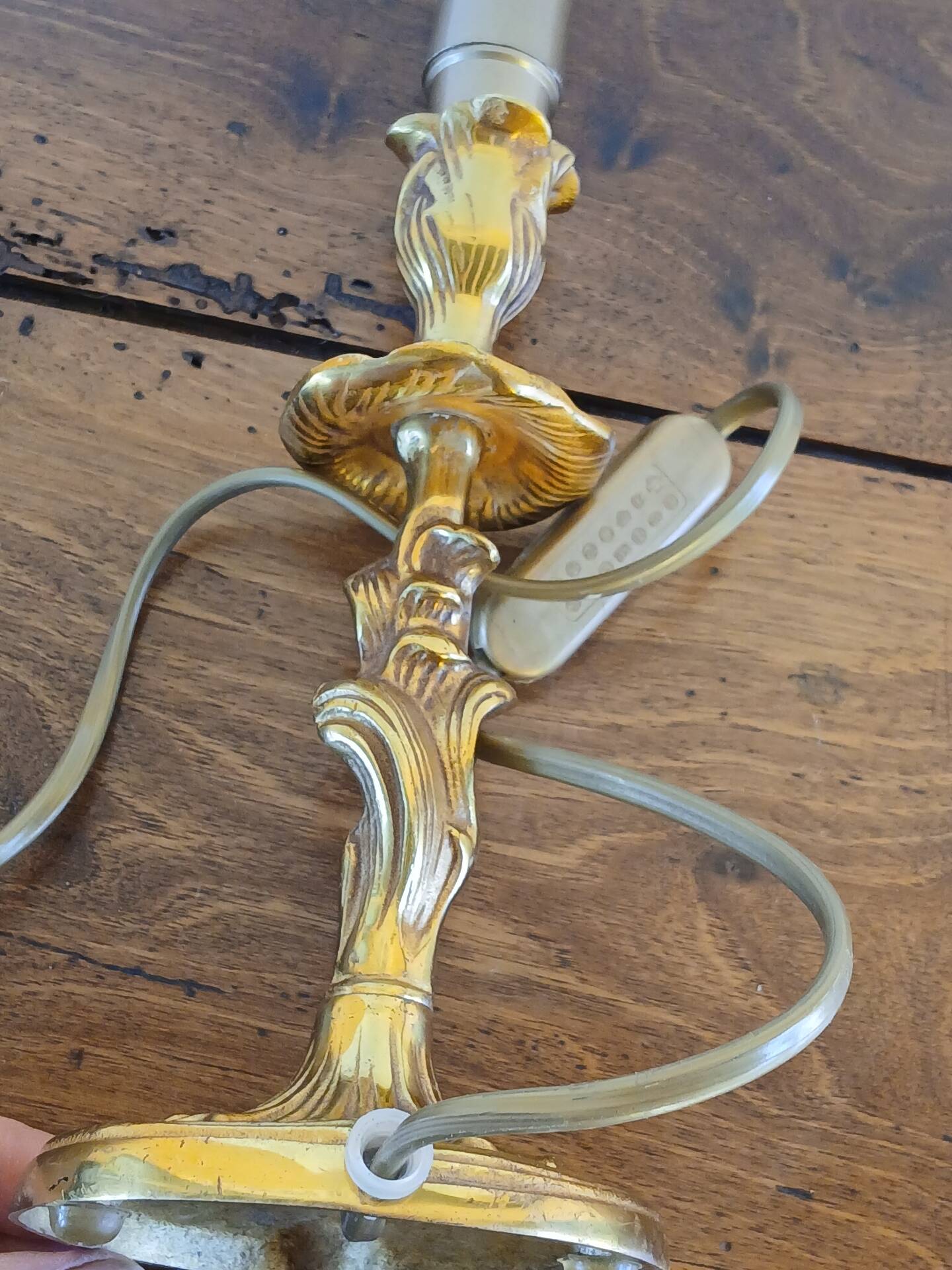 Vintage Rococo style gilded bronze lamp base