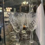 6 verres à vin et une aiguière en cristal etzel