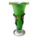 Design Vase in Floral/Yellow Rose shape in relief, corolla-shaped neck. Murano style. High 25 cm