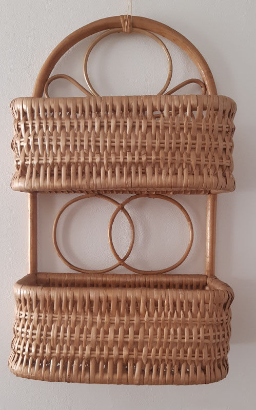 Vintage rattan shelf