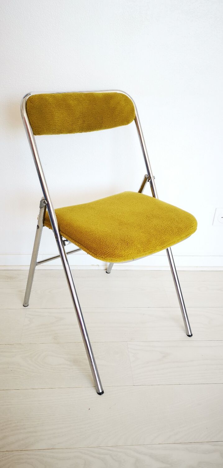 70s chrome folding chair