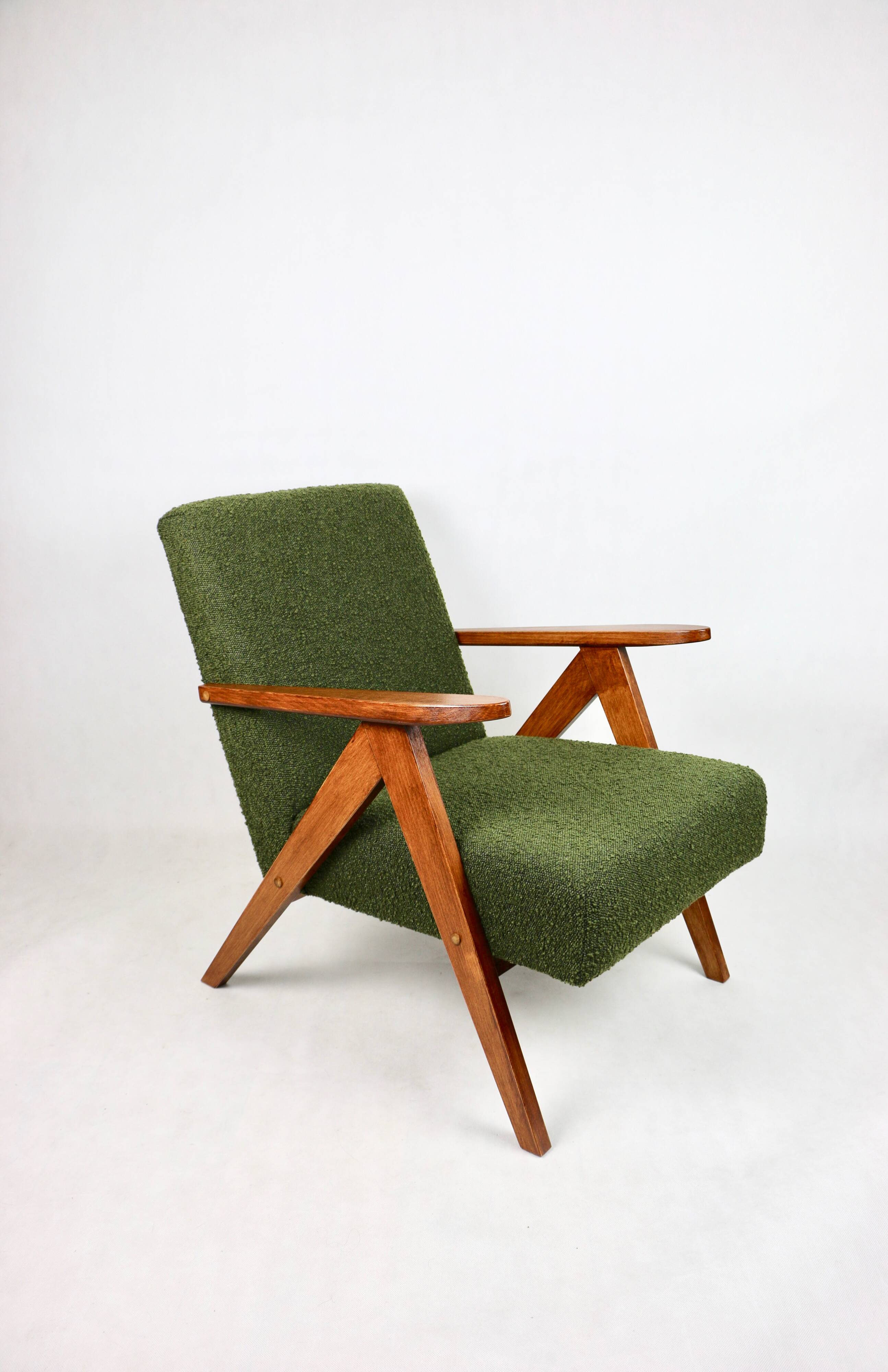 Vintage B-310 VAR Olive Curly Structural Armchair 1970s - 2 pieces available