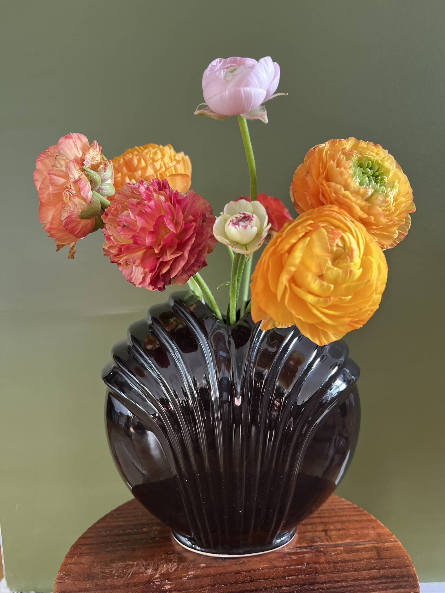 Black ceramic vase