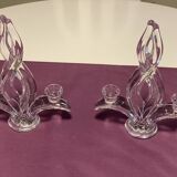 Set of 2 crystal candle holders