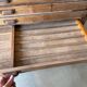 Low workshop cabinet with 8 drawers in solid wood, printing style.