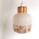 Vintage 70s opaline pendant lamp "Orangey white"