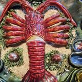 Assiette en barbotine langouste