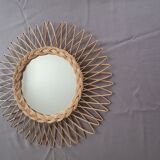 Rattan and wicker mirror from the 1970s 50cm