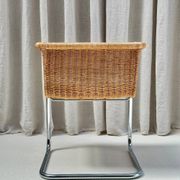 Set of 4 cantilever wicker chairs, attributed to Harvey Probber, USA, 1970s.