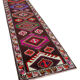 Hand-knotted wool turkish multicolor runner carpet 90 cm x 364 cm