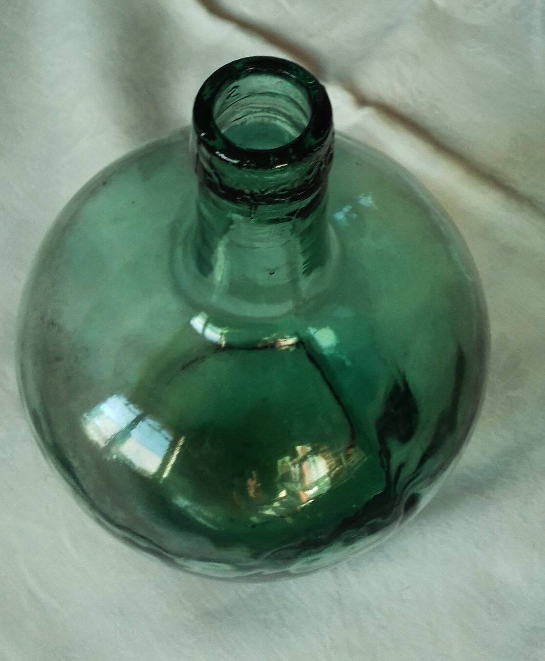 Demijohn Bonbonne green glass Vayelense Deco Indus vase collection