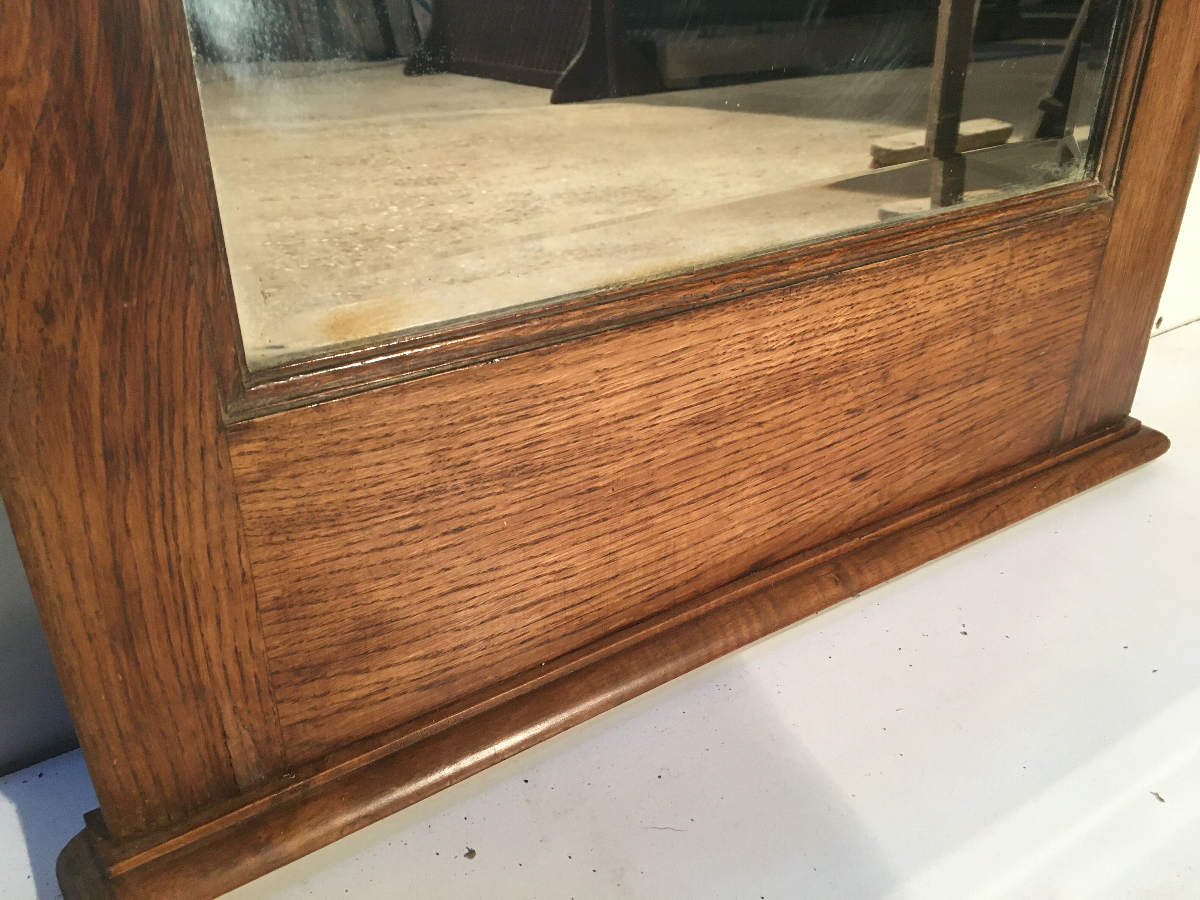 Bevelled mirror oak frame