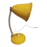 Lampe de bureau articulée vintage jaune en métal