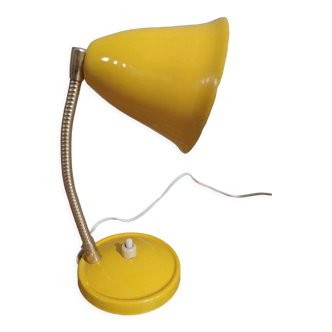 Yellow articulated desk lamp in metal