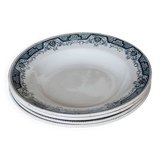 4 vintage earthenware soup plates, Morocco model