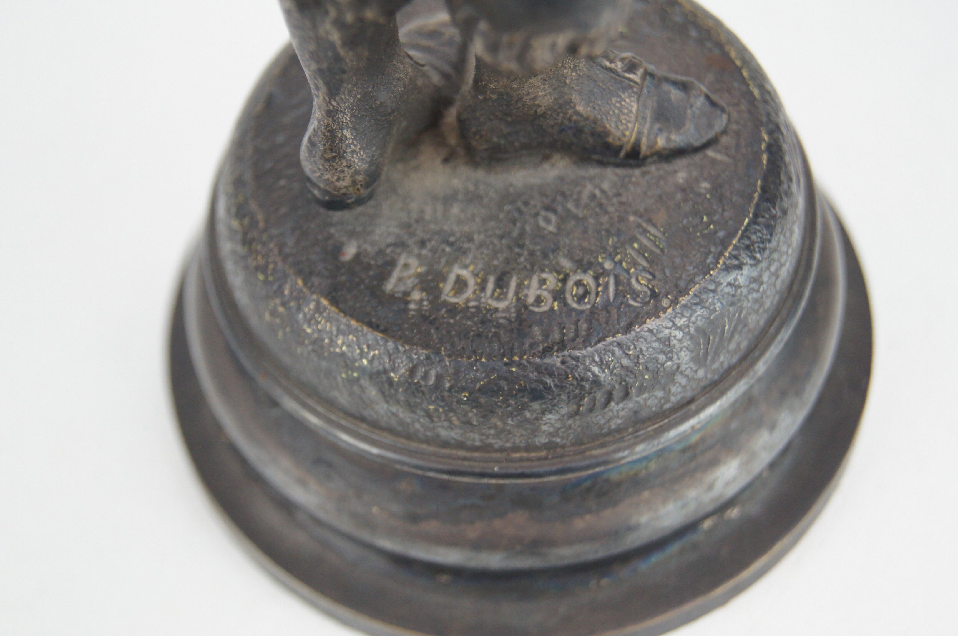 Silver bronze torch pair Paul Dubois