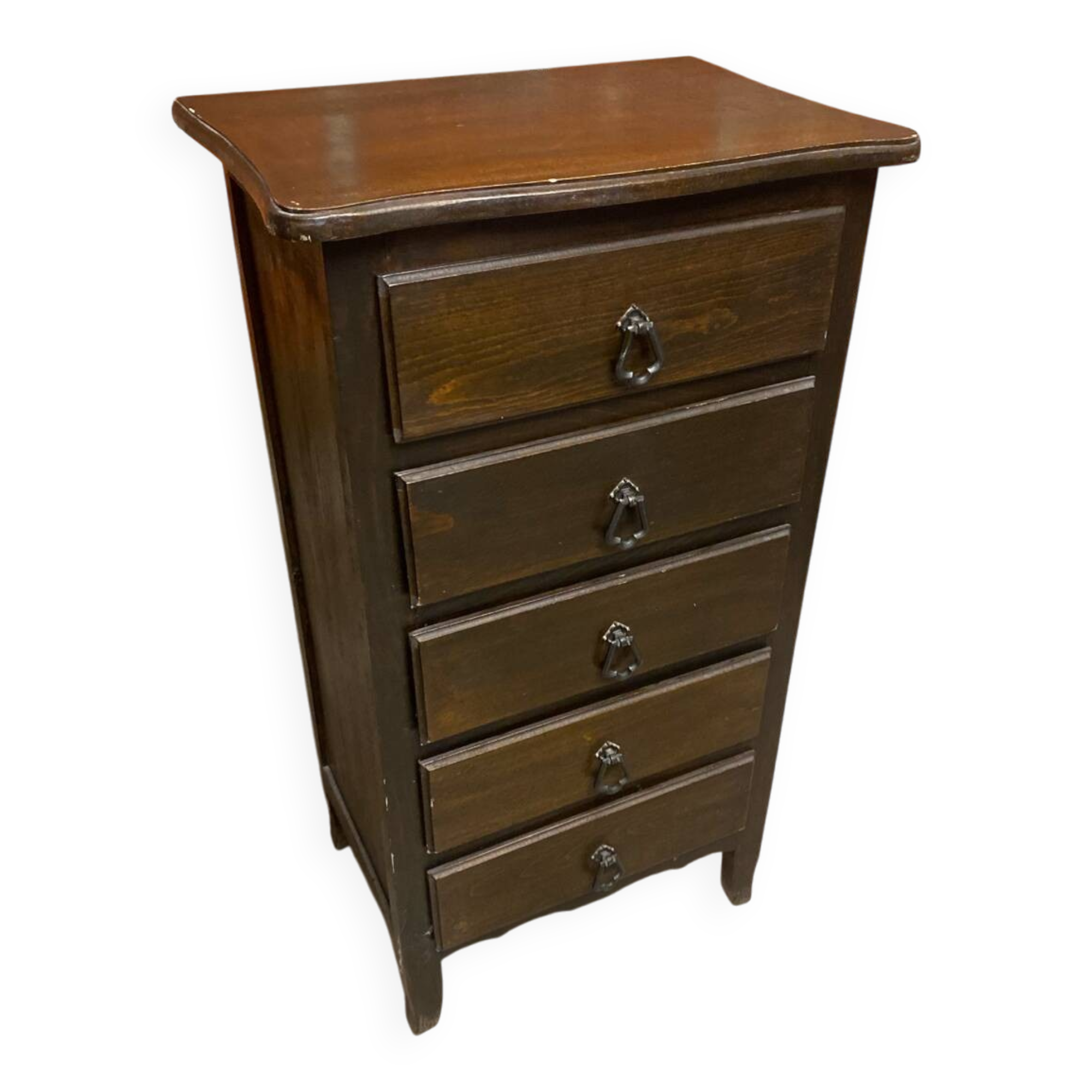 Antique Chest of Drawers with 5 Drawers Vintage Wood #D396