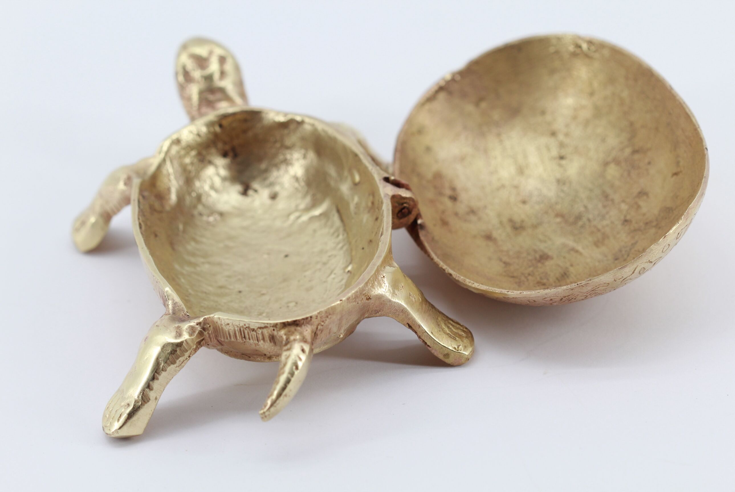 Old brass turtle ashtray