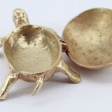 Old brass turtle ashtray