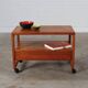 Vintage teak side table, serving trolley, Danish design MCM