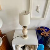 Stone and cotton table lamp