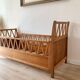 Vintage solid beech baby bed