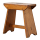 Rustic Pine Stool with Cut-Out Trestle Legs, Sweden, circa 1920