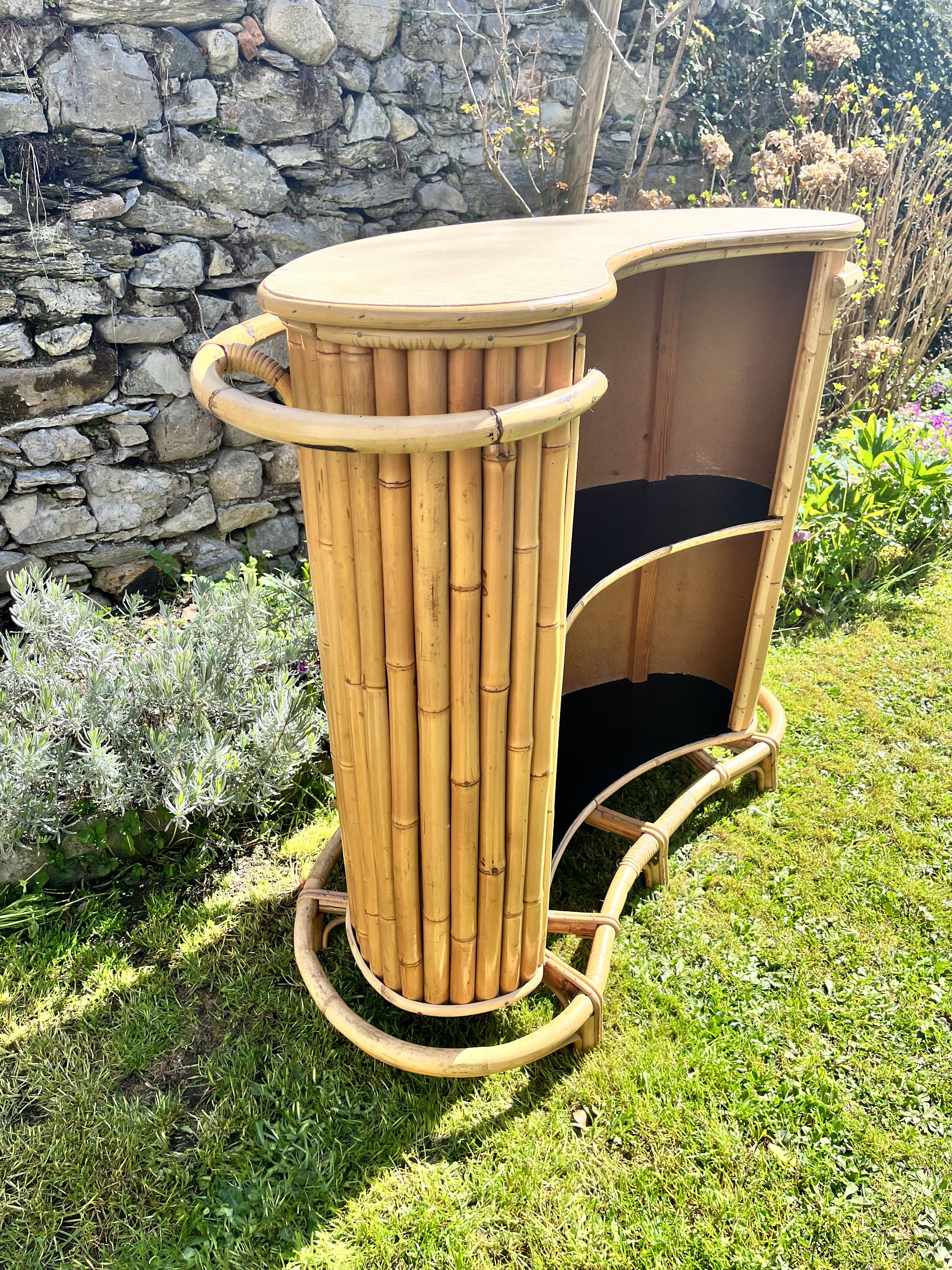 Bar vintage bambou rotin
