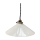 Suspension vintage en opaline blanche