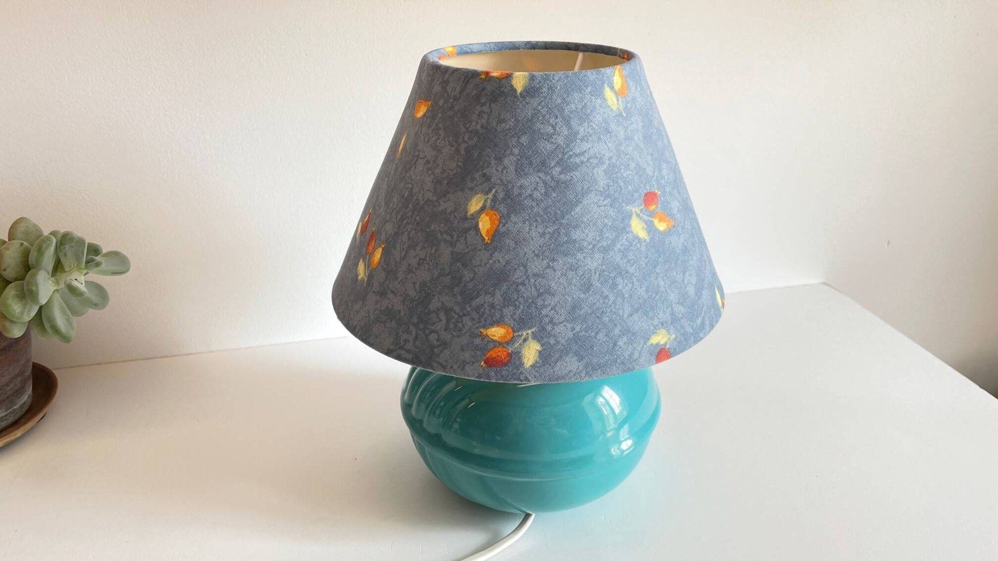 Ocean Blue Vintage Ceramic Lamp