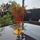 Vintage blown glass vase – orange bubble crystal – circa 1970