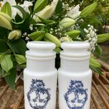 Vintage opaline apothecary pots