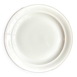 Plat rond en porcelaine blanche et dorée