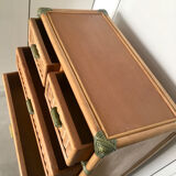 Vintage natural rattan chest of drawers 80s