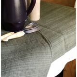 Vintage Hemp Tablecloth Dyed Khaki
