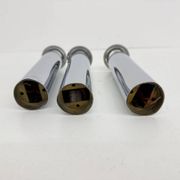 Set of 3 minimalist chrome tube ceiling / wall lamps, 1970s