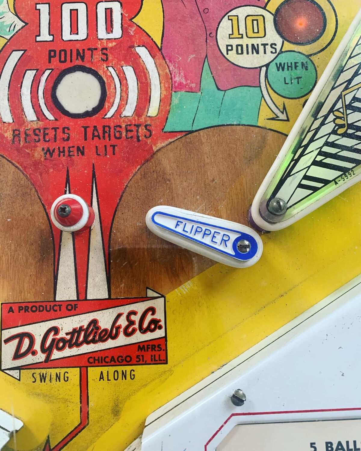 Flipper Swing Along Gottlieb 1963