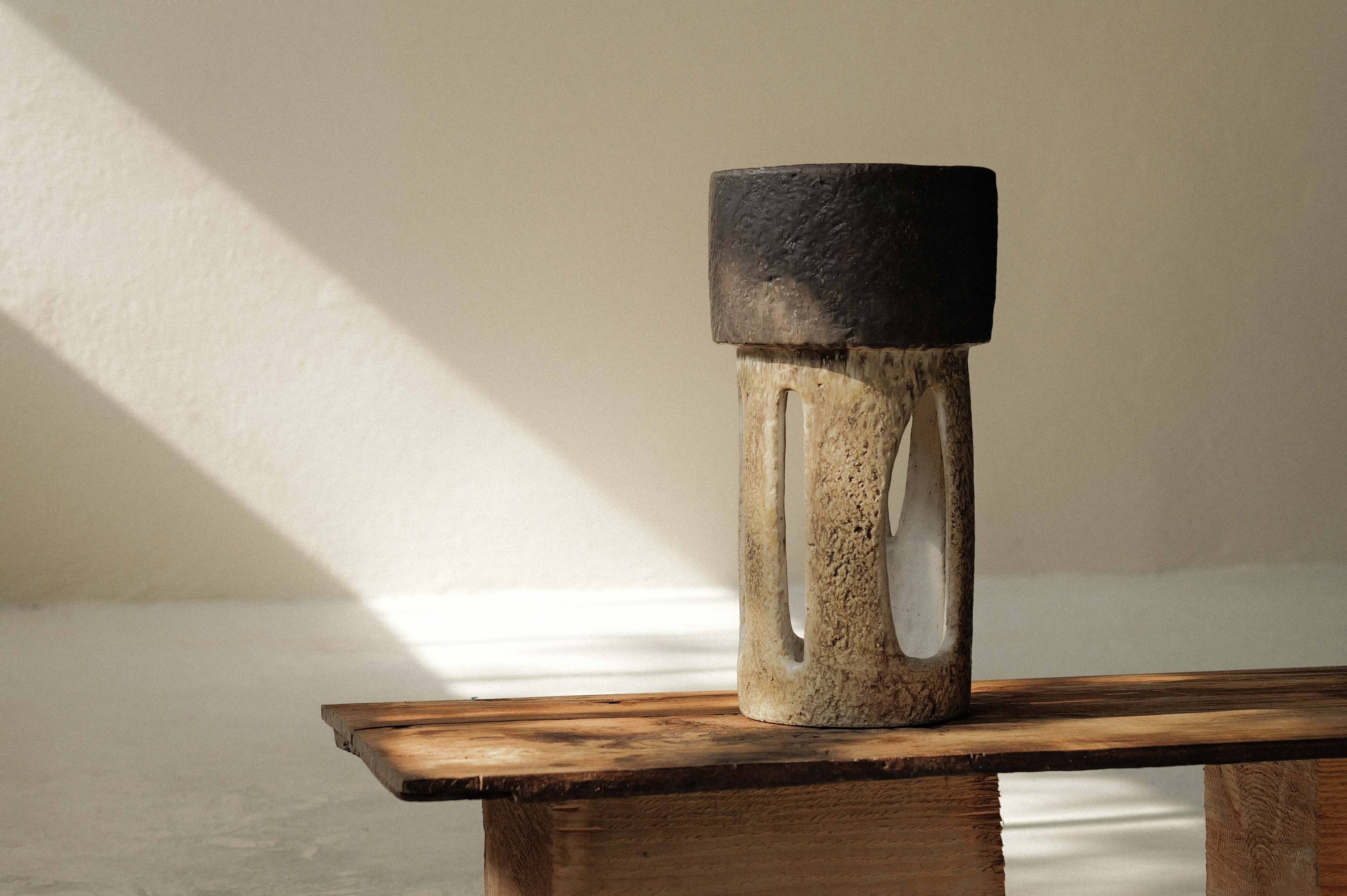 Large sculptural glazed ceramic planter, circa 1970