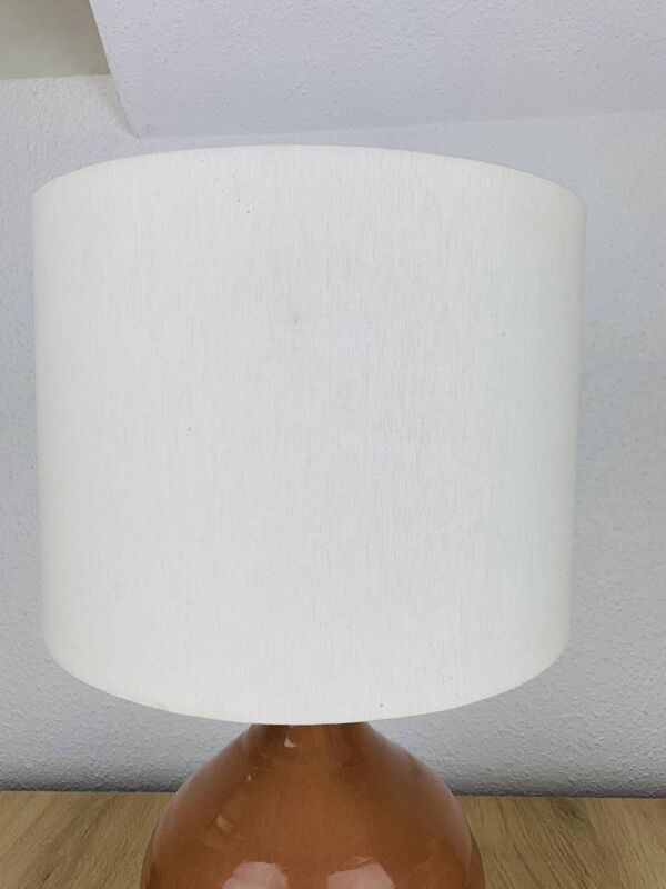 Lampe figue céramique, années 50, grès couleur ocre