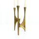 Brutalist tripod chandelier in bronze, Michael Harjes, Germany, 1960.