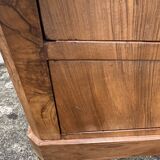 Chest of drawers in walnut and burr walnut, late 19th century, 4 drawers