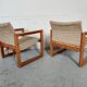 Pair of pine "safari" armchairs by Karin Mobring, 80s