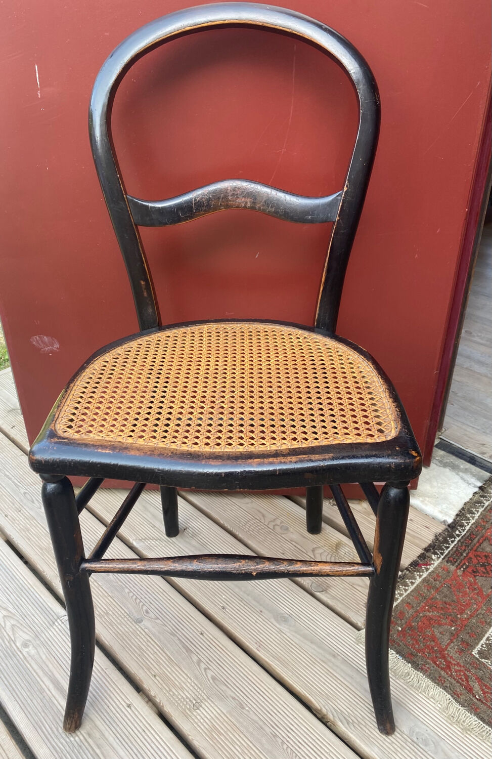 4 Napoleon III blackened wooden chairs