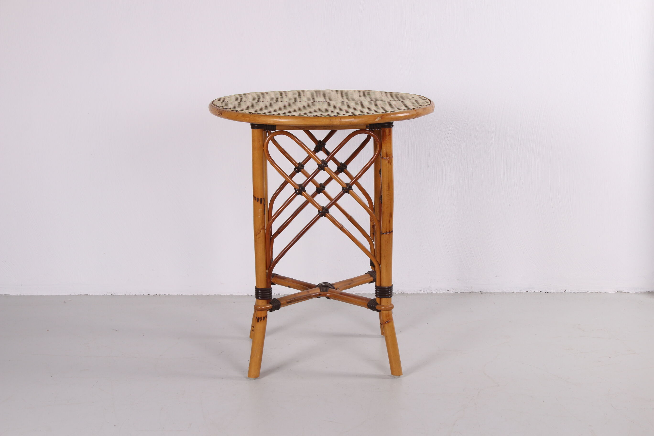 Vintage rattan table bamboo Bohemian style