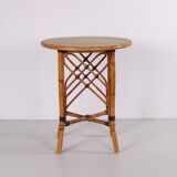 Vintage rattan table bamboo Bohemian style