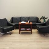 Black leather sofa, Danish design, 1960s, manufacturer: Eran Møbler, design