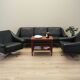 Black leather sofa, Danish design, 1960s, manufacturer: Eran Møbler, design